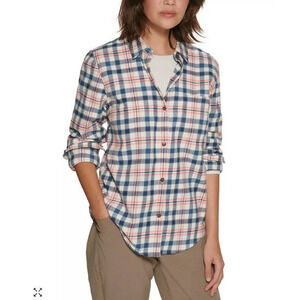 Bass Outdoor Plaid Windsor Stretch Flannel Button-Down Shirt